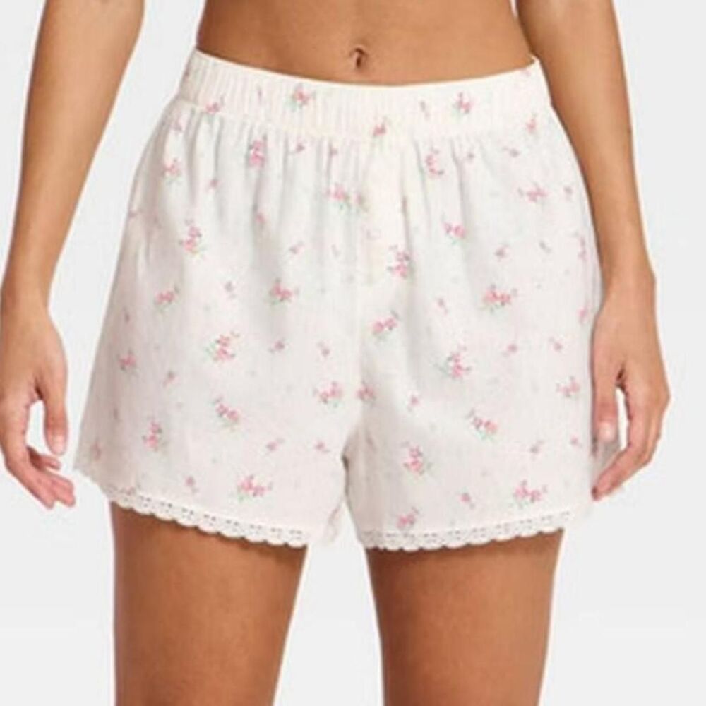 Wild-fable Women's White and Pink Shorts